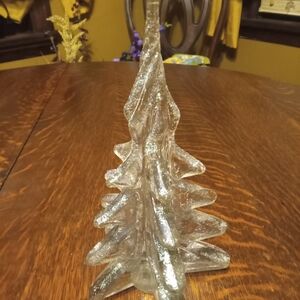 Glitter Glass Christmas Tree Table Decor